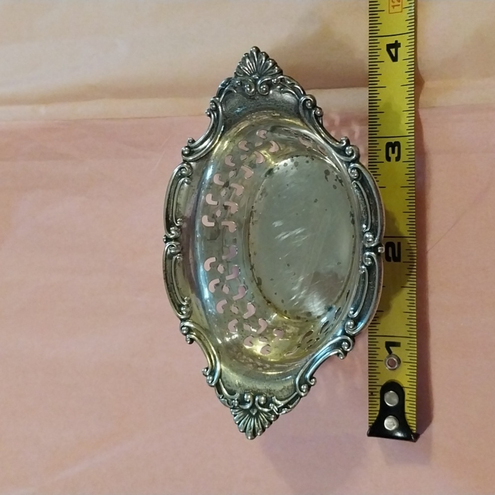 Antique/vintage Sterling silver oval candy/nut dish